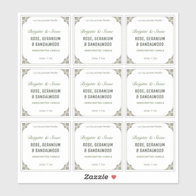 Private Collection Handcrafted Transparent Candle  Sticker (Sheet)
