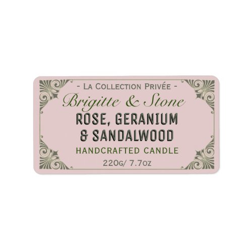 Private Collection Handcrafted Viridescent Candle Label