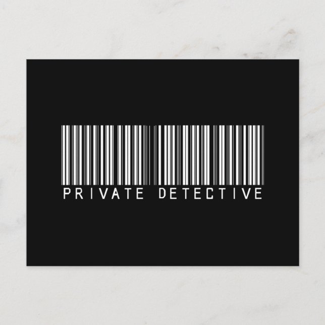 Private Detective Bar Code Postcard (Front)
