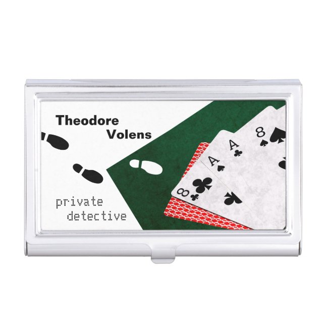 Private detective funny customizable business card holder (Front)