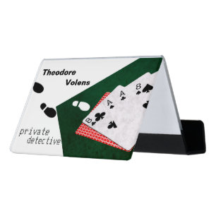 Private detective funny customizable desk business card holder