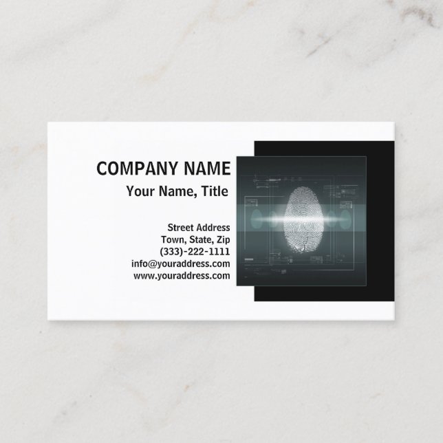 Private Detective Investigator Fingerprint Card (Front)