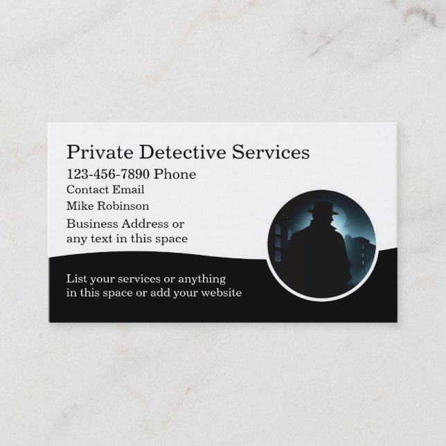 Private Detective Security Investigator Business Card (Front)