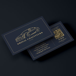 Private Driver Chauffeur Transport Dark Blue VIP Business Card