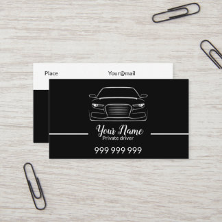 Private driver or taxi elegant black business card