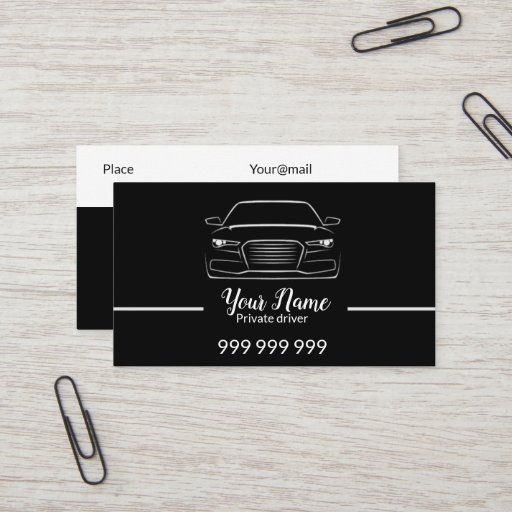 Customizable Private driver or taxi elegant black business card