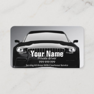 Private driver or taxi elegant black business card