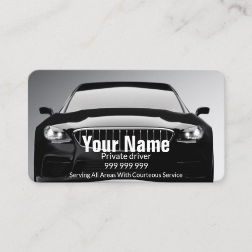 Private driver or taxi elegant black business card