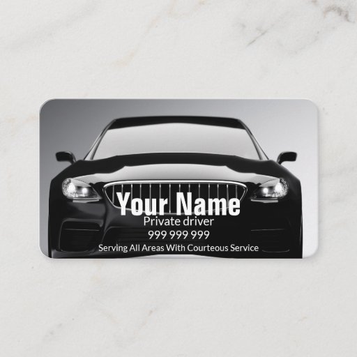 Customizable Private driver or taxi elegant black business card