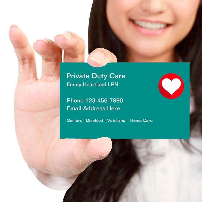 Private Duty Nurse Home Care Business Card (Creator Uploaded)