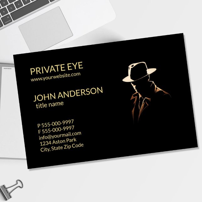 Private Eye Business Card Modern Private Invest (Creator Uploaded)