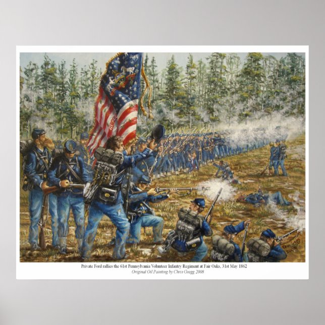 Private Ford Rallies The 61st PVI at Fair Oaks Poster (Front)