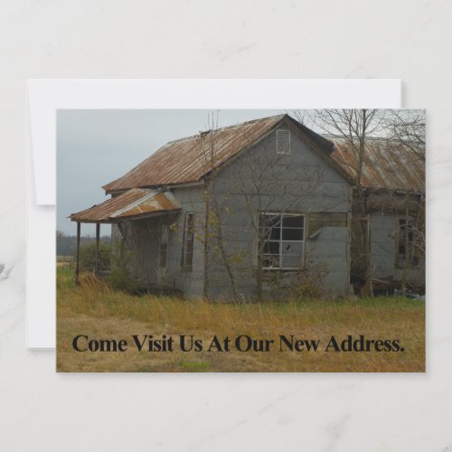 Private Funny Change of Address Card Come Visit Announcement