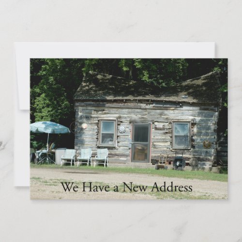 Private Funny Change of Address Card Log Cabin Announcement