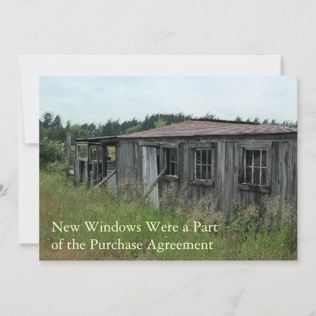 Private Funny Change of Address Card: New Windows Announcement (Front)