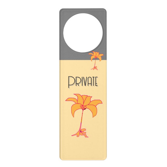 PRIVATE Gray Beige  Door Hanger (Front)