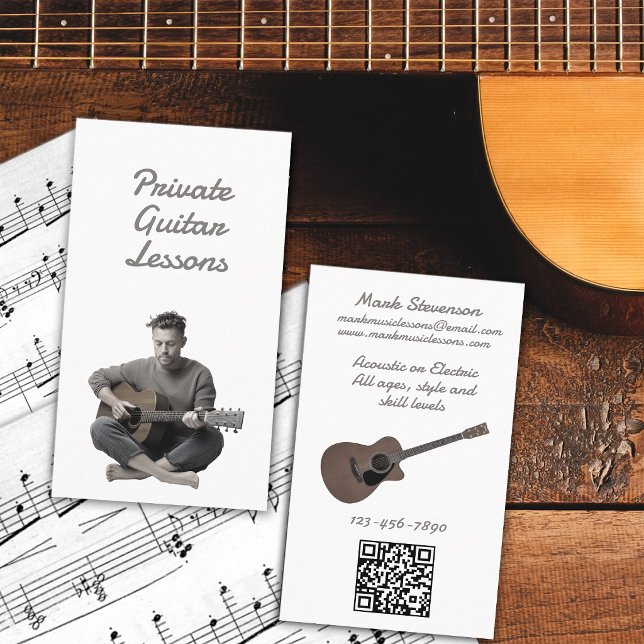 Private Guitar Lessons Business Card (Creator Uploaded)