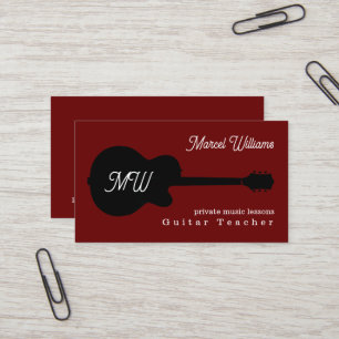 Private Guitar Music Lessons Business Card