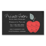 Private Home Tutor Teacher Apple Chalkboard Magnetic Business Card at Zazzle
