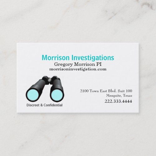 Private Investigation Binoculars Business Card