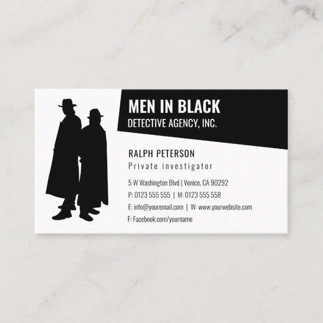Private Investigations | Detective Professional Bu Business Card (Front)