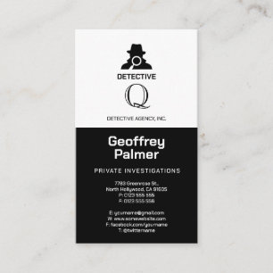 Private Investigations Detective Professional Business Card