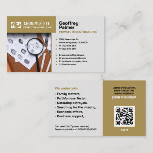 Private Investigations Detective Professional Business Card