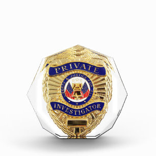 Private Investigator Badge Acrylic Award