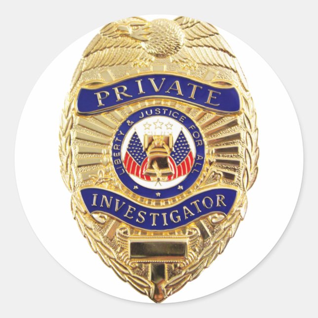 Private Investigator Badge Classic Round Sticker (Front)
