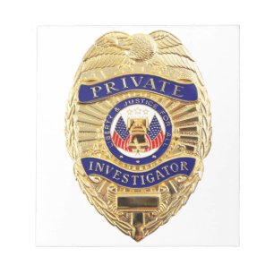 Private Investigator Badge Notepad
