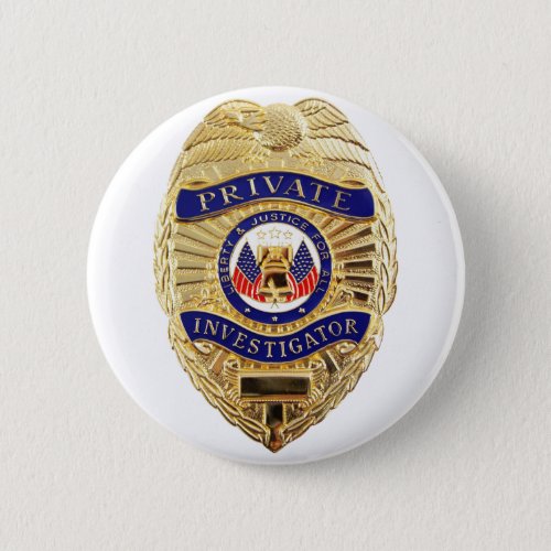 Private Investigator Badge Pinback Button