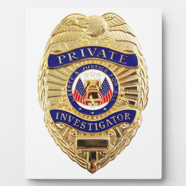 Private Investigator Badge Plaque (Front)