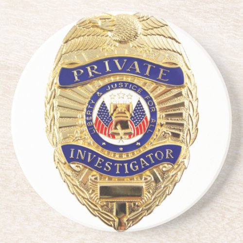 Private Investigator Badge Sandstone Coaster