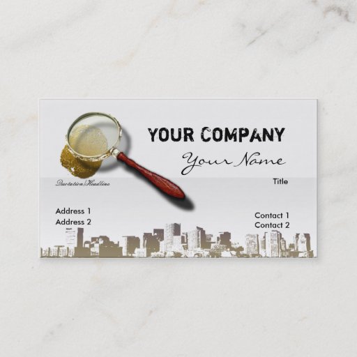 Customizable Private Investigator Business Card Template