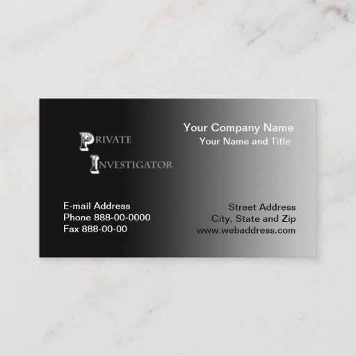 Customizable Private Investigator Business Card