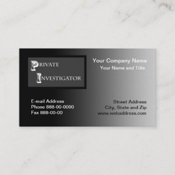 Private Investigator Business Card by BusinessCardsCards at Zazzle