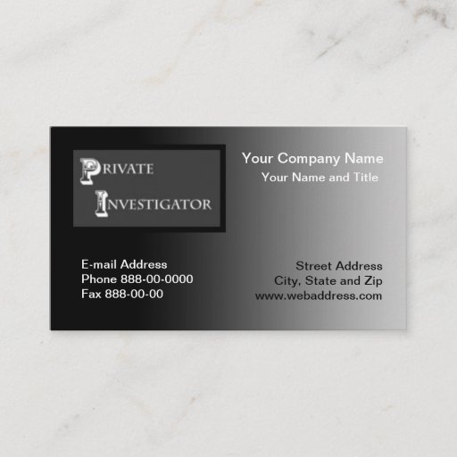 Customizable Private Investigator Business Card