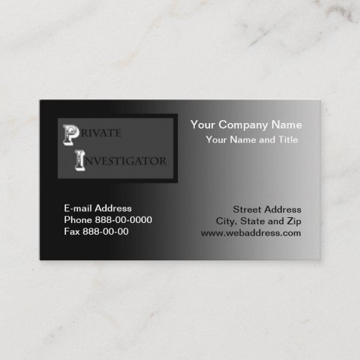 Customizable Private Investigator Business Card