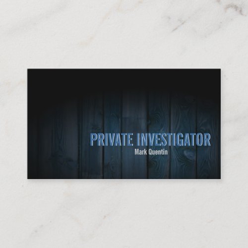 Private Investigator Business Card Dark Wood