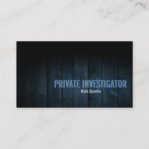Customizable Private Investigator Business Card Dark Wood