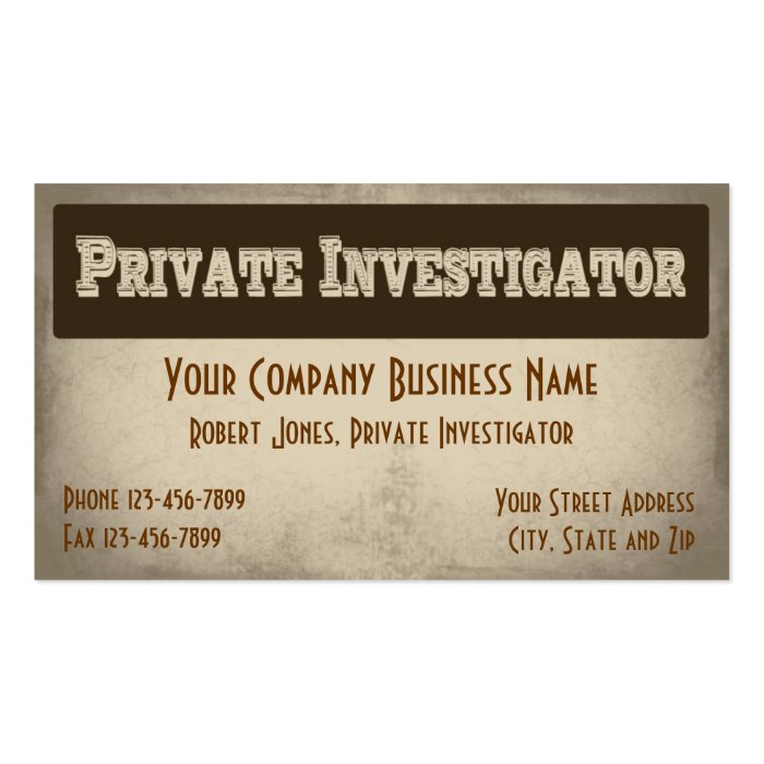 Private Investigator Detective Business Card