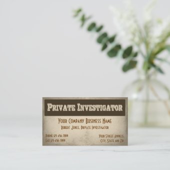 Private Investigator Detective Business Card | Zazzle