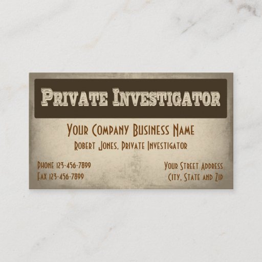 Customizable Private Investigator Detective Business Card