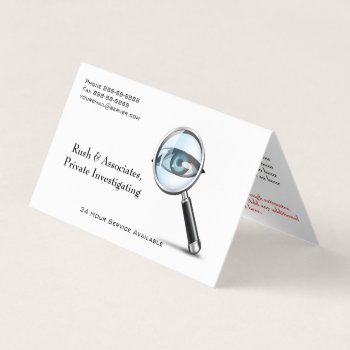 Private Investigator Detective Business Card by BusinessCardsCards at Zazzle