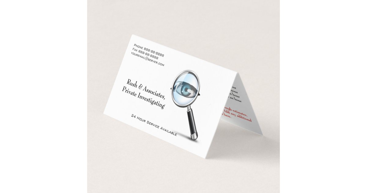 Private Investigator Detective Business Card | Zazzle