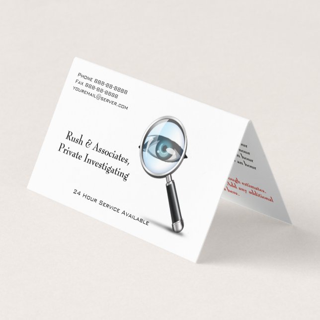 Private Investigator Detective Business Card (Front)