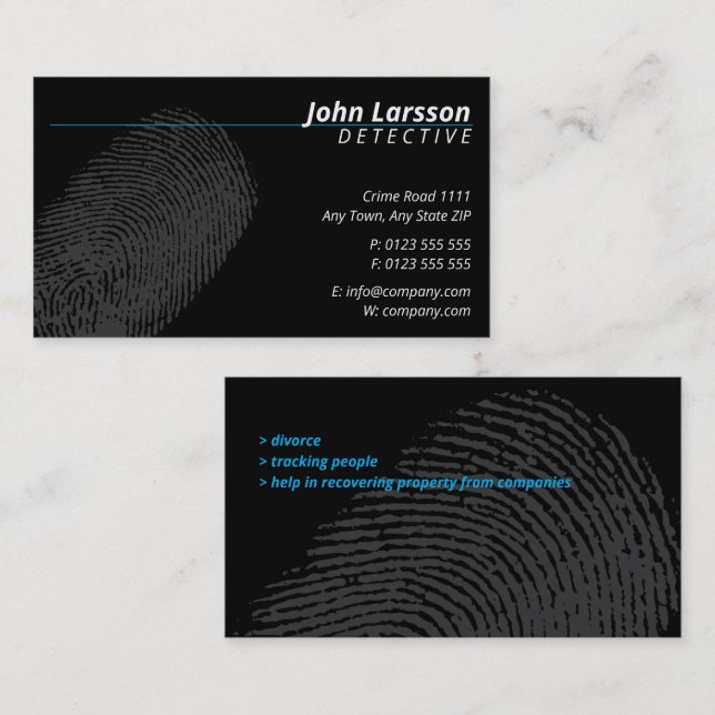Private Investigator | Detective Business Card (Front/Back)