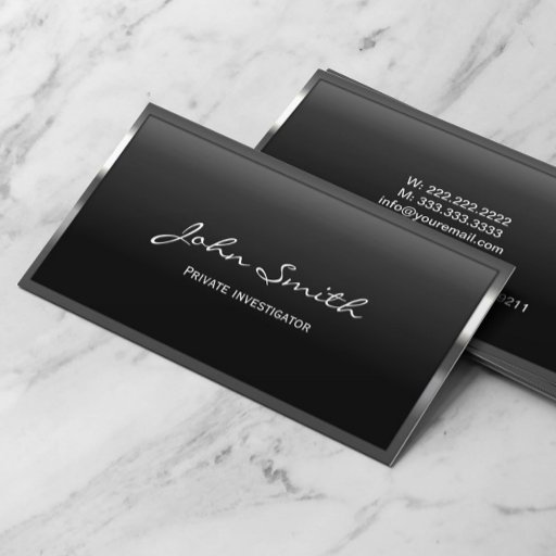 Customizable Cool Metal Border Investigator Business Card