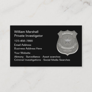 Private Investigator Detective Service Business Card