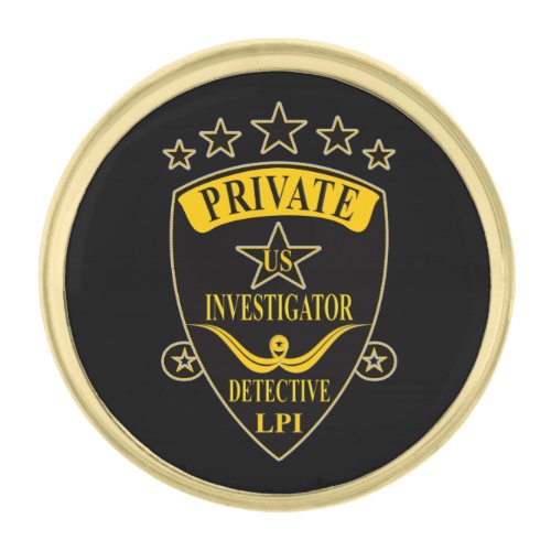 Private Investigator Gold Finish Lapel Pin